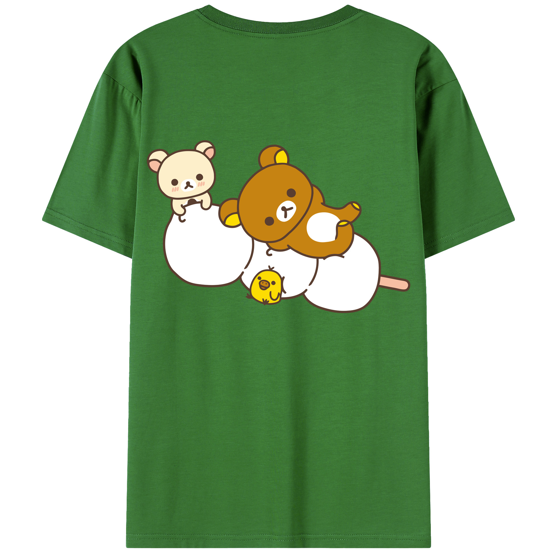 （画像用） リラックマ リラックマ キイロイトリ Rilakkuma Korilakkuma Kiiroitori レディース半袖Tシャツ(バックプリント)